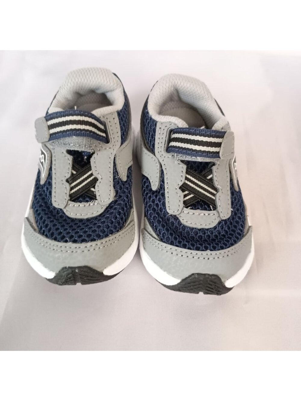 Saucony Ride 10 Jr Sneakers Navy Gray Baby Size 11 Hook Loop Comfort Shoes